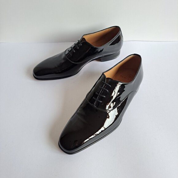 NEW Di Bianco Black Comfort Flex Patent Leather Shiny Shoes Size 10 main image 10